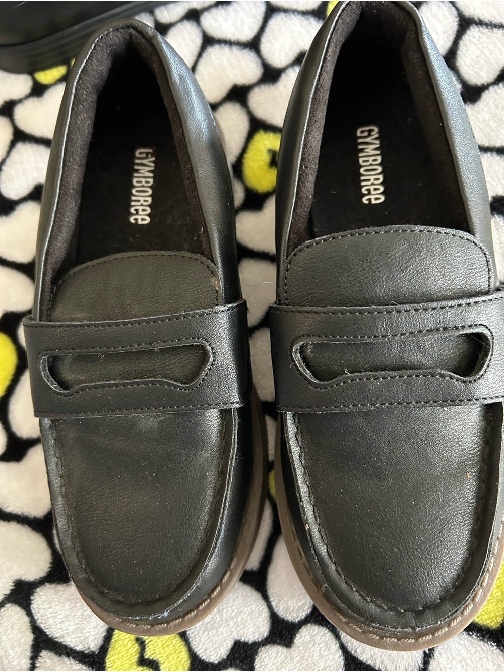 Gymboree Black Kids Slip-On Loafers with Moc Toe SZ 2 NEW